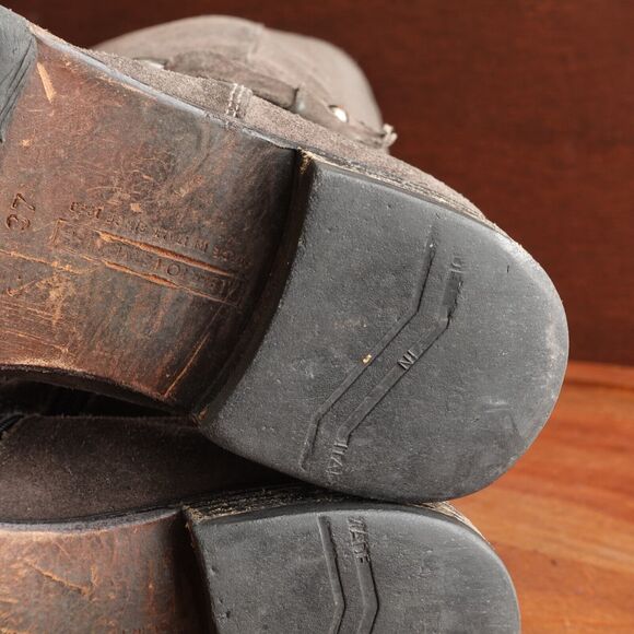 Alberto Fermani Boots Womens SZ EU 37 US 7 Brown Suede Tall Side Zip Riding Flat - Picture 14 of 16